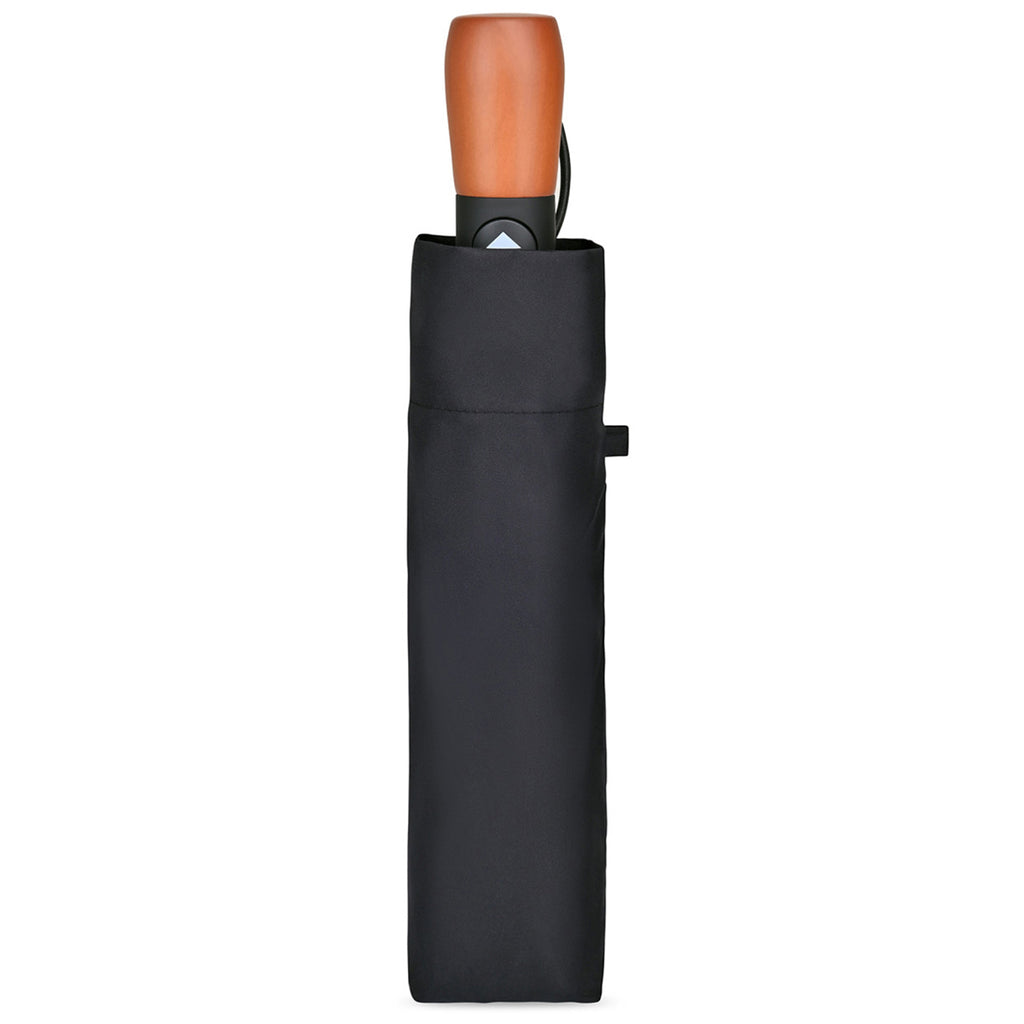 Elements Black 46" Recycled Auto Open & Close Executive Folding Umbrella