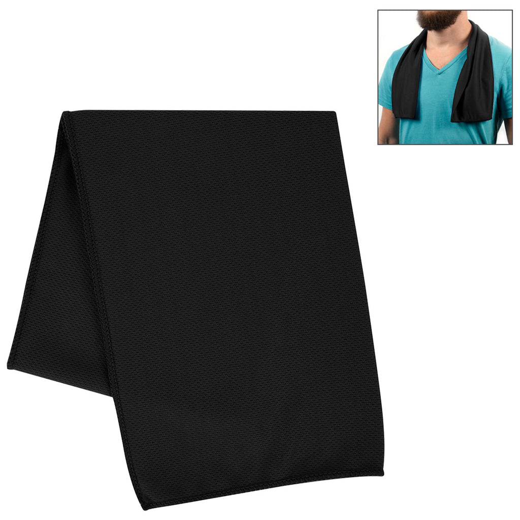 Hit Black rPET Cooling Sport Towel