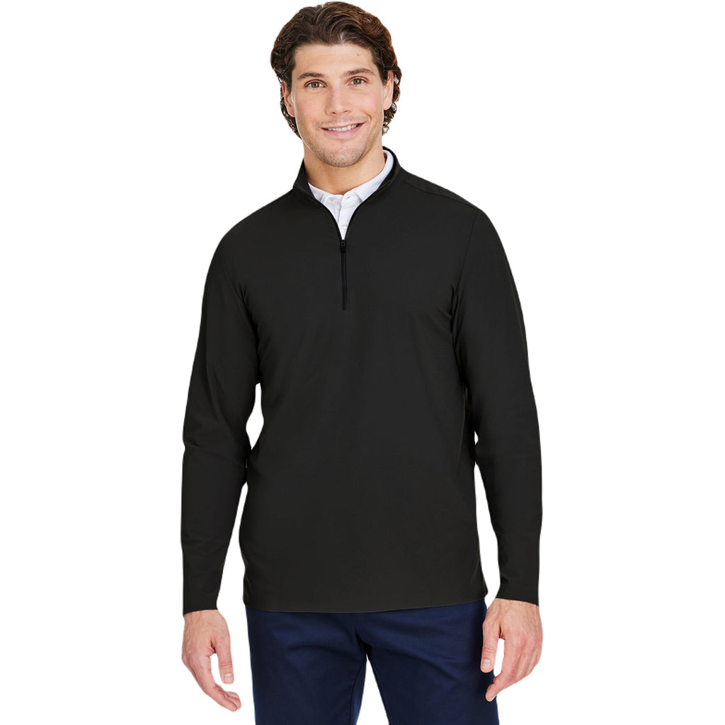 Devon & Jones Men's Black CrownLux Performance Windsor Welded Quarter-Zip