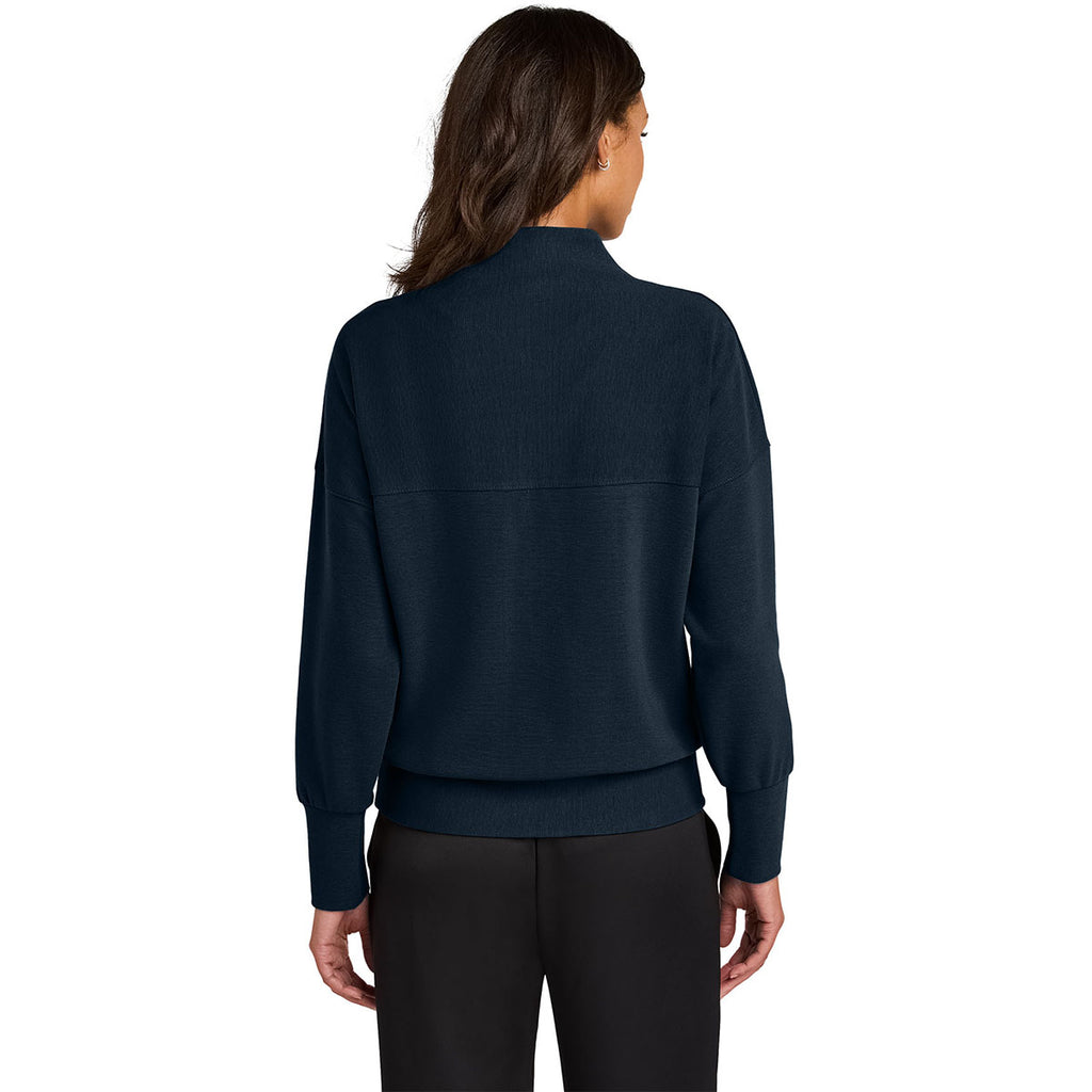 Mercer+Mettle Women's Night Navy Linear Texture 1/4-Zip