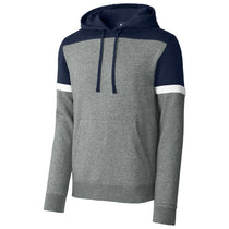 Sport-Tek Men's True Navy/Vintage Heather Drive Fleece Colorblock Hoodie