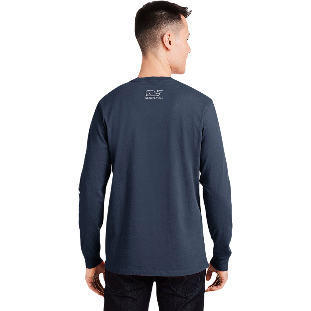 Vineyard Vines Unisex Blue Blazer/White Cap Long Sleeve Pocket T-Shirt