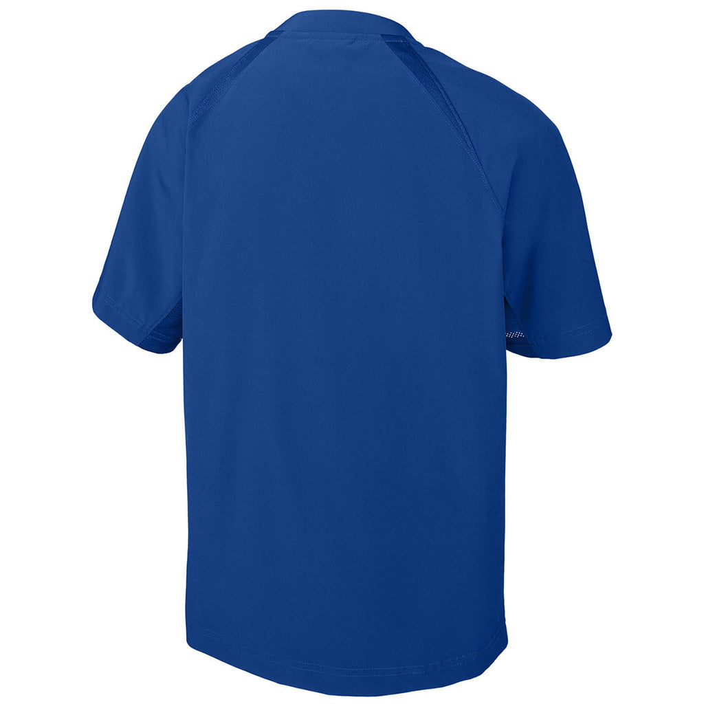 Sport-Tek Youth True Royal Repeat 1/2-Zip Short Sleeve Jacket