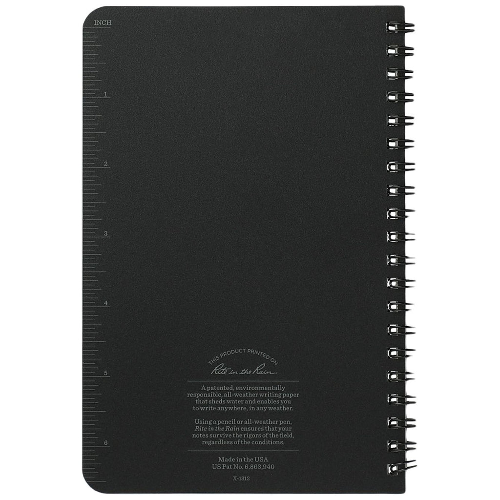 Rite in the Rain Black 4.6" x 7" Side Spiral Notebook