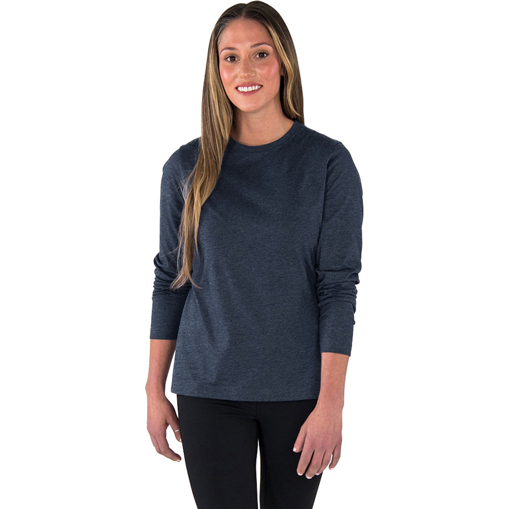 Charles River Women's Navy Comfort-Core Long-Sleeve Crew