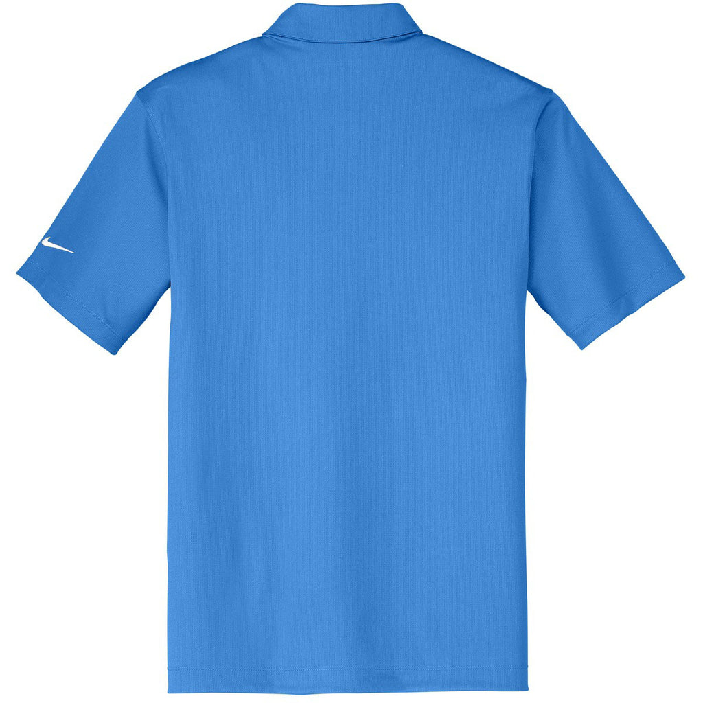 Nike Men's Brisk Blue Dri-FIT Short Sleeve Vertical Mesh Polo