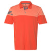 Adidas Golf Men's Blaze Orange/Vista Grey Heather 3-Stripe Block Sport Shirt