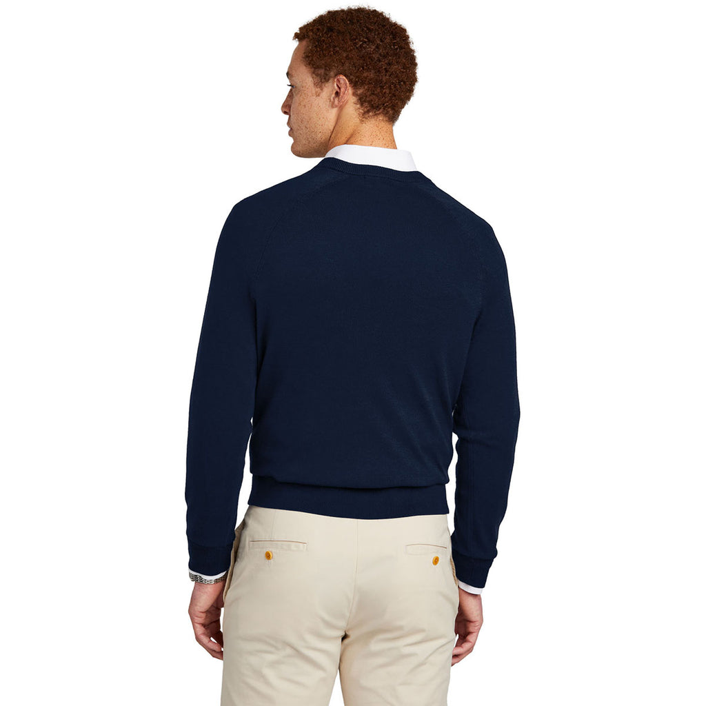 Brooks Brothers Men's Navy Blazer Cotton Stretch V-Neck Sweater