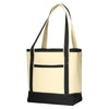 Port Authority Natural/Black Medium Cotton Canvas Boat Tote