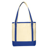 Port Authority Natural/True Royal Medium Cotton Canvas Tote