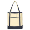 Port Authority Natural/Navy Large Cotton Canvas Tote
