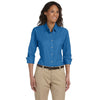 Devon & Jones Women's French Blue Perfect Fit Three-Quarter Sleeve Stretch Poplin Blouse