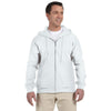 Gildan Men's White DryBlend 9 oz. 50/50 Full Zip Hoodie