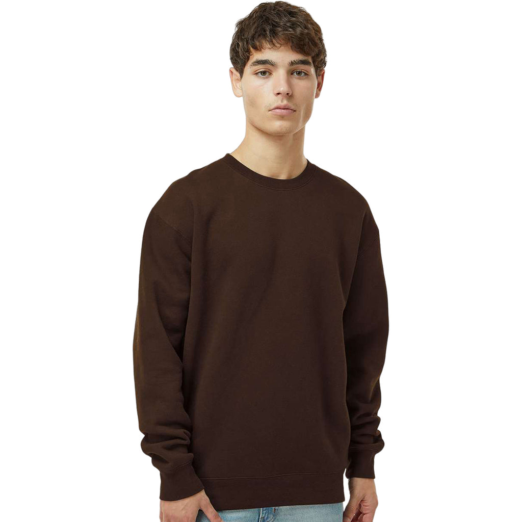 Independent Trading Co. Men's Brown Heavyweight Crewneck Sweatshirt