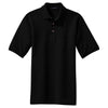 Port Authority Men's Black Pique Knit Polo with Pocket