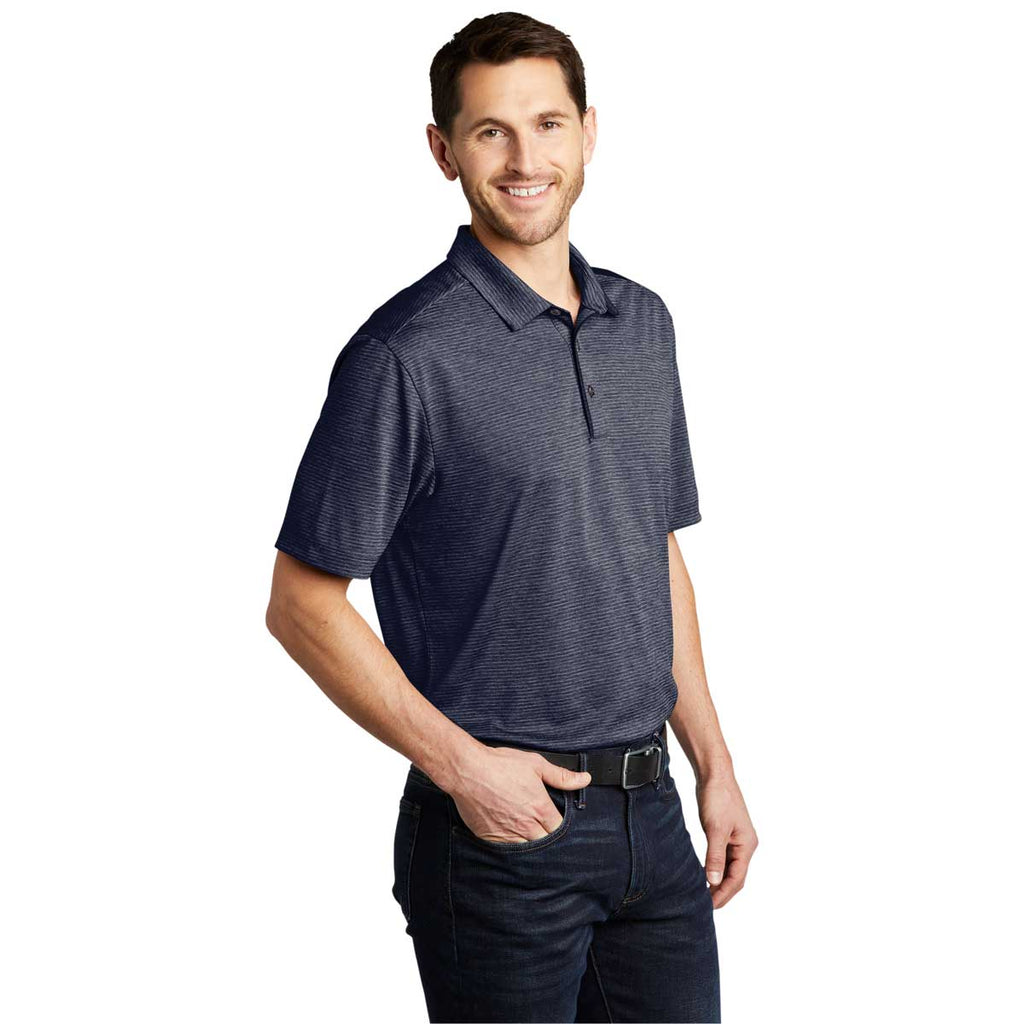 Port Authority Men's River Blue Navy Shadow Stripe Polo