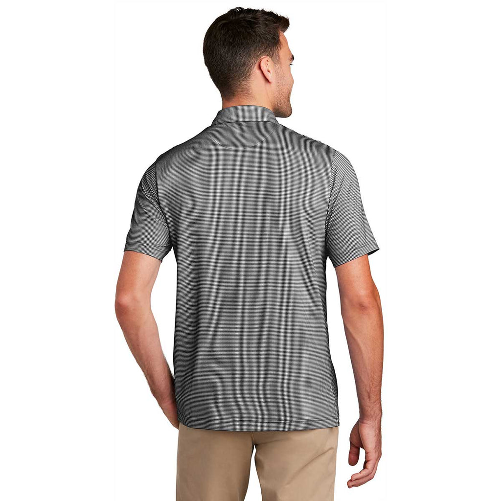 Port Authority Men's Black/White Gingham Polo