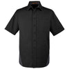 Harriton Men's Black/Dark Charcoal Flash Colorblock Short Sleeve Shirt