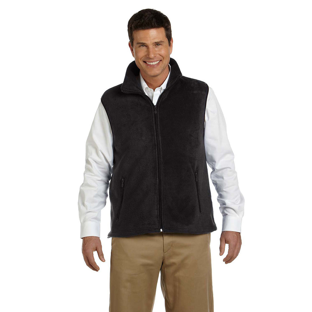 Harriton Men's Black 8 oz. Fleece Vest