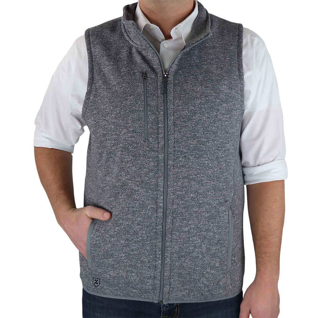 Zusa Men's Light Grey Heather Midtown Fleece Vest