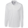 Clique Men's White Long Sleeve Ice Pique Polo