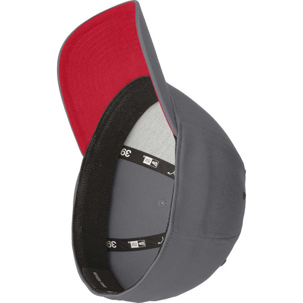 New Era Graphite/Scarlet Interception Cap