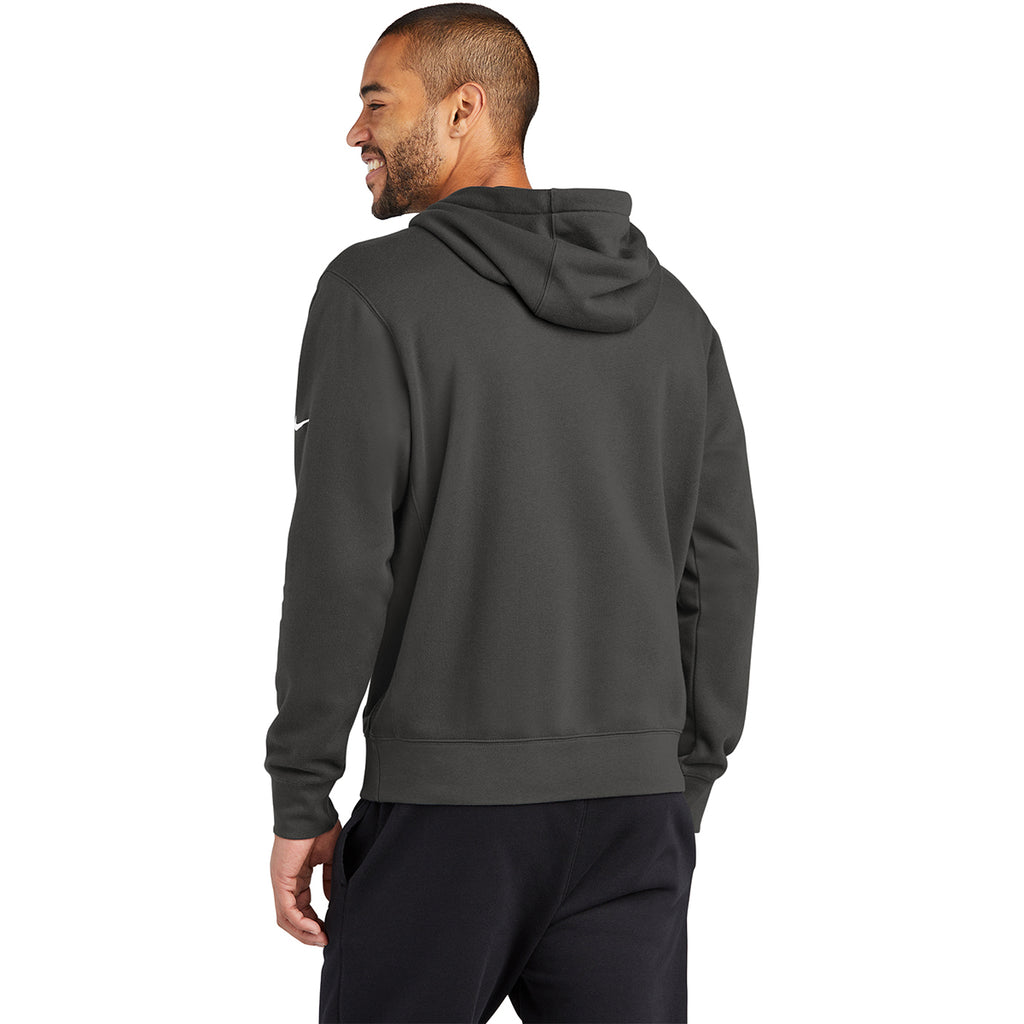 Nike Men's Anthracite Club Fleece Sleeve Swoosh Pullover Hoodie