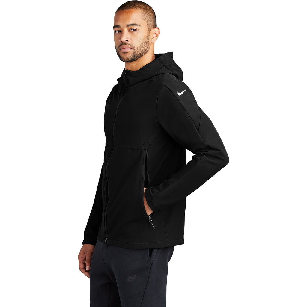 Nike Men's Black Hooded Soft Shell Jacket