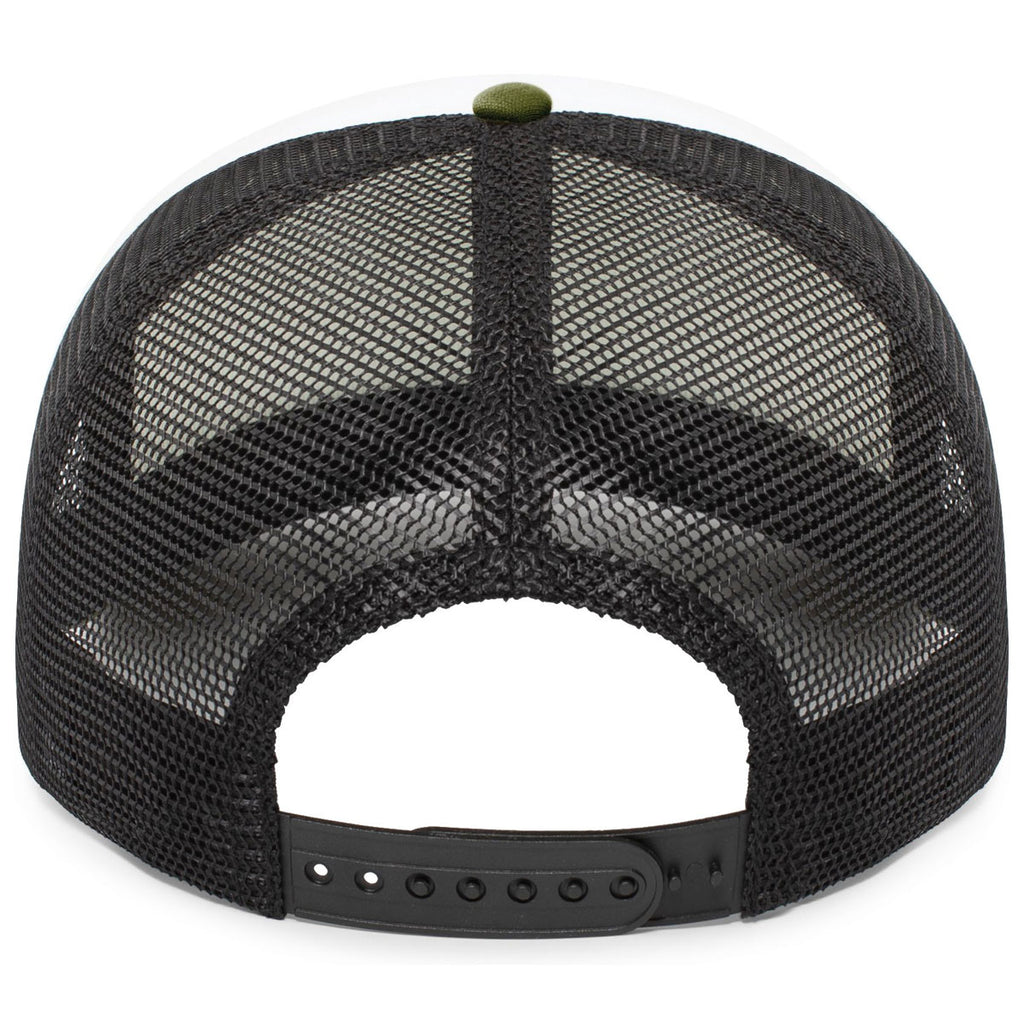 Pacific Headwear White/Black/Moss Foamie Fresh Trucker Cap