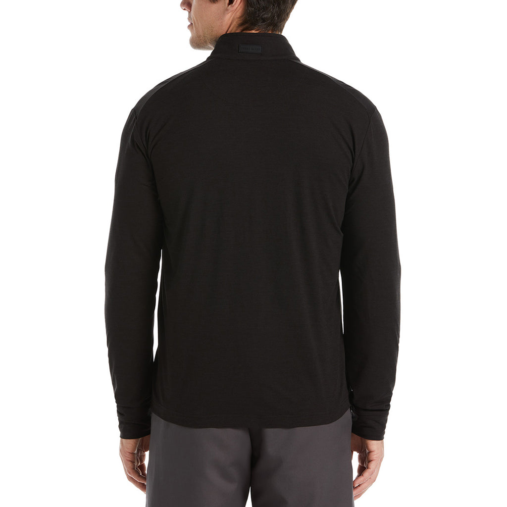 Perry Ellis Men's Black Heather 1/4 Zip Pullover