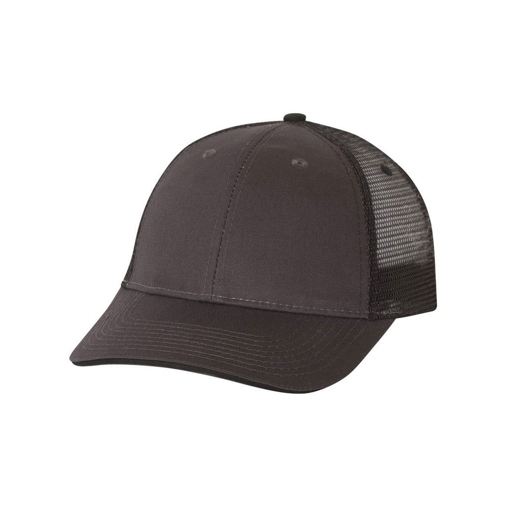 Valucap Charcoal/Black Sandwich Trucker Cap