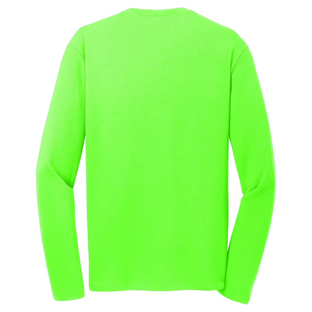 Sport-Tek Men's Neon Green PosiCharge RacerMesh Long Sleeve Tee