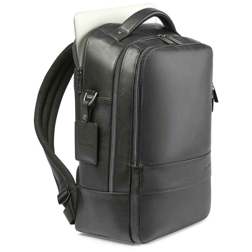 Samsonite Black Leather Laptop Backpack