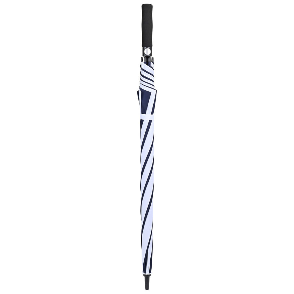 Elements Navy/White 60" Recycled Auto Open Golf Umbrella