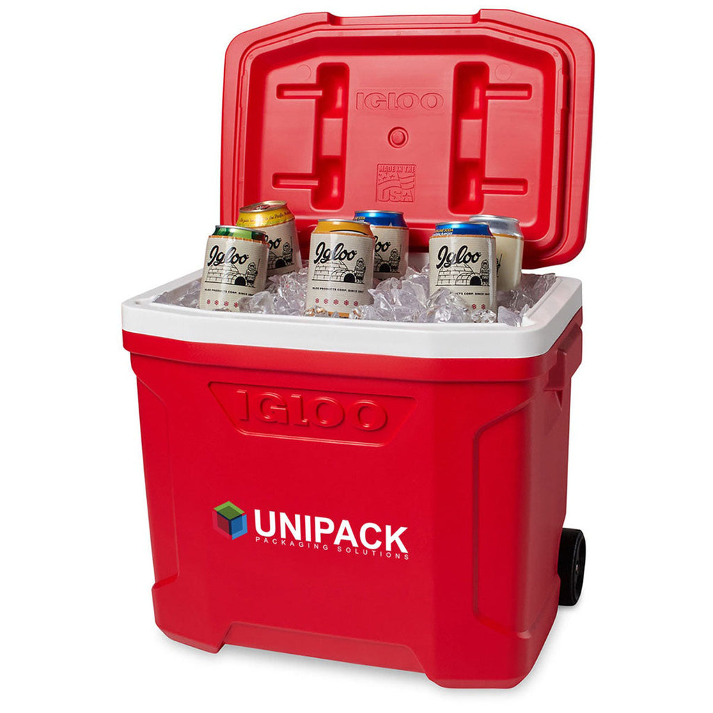 Igloo White-Red Star Profile II 28 Qt Roller Cooler