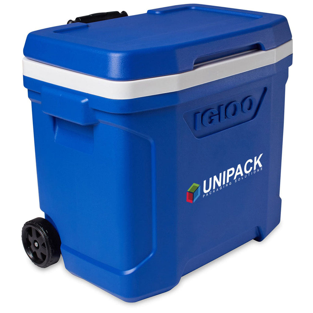 Igloo White-Majestic Blue Profile II 28 Qt Roller Cooler