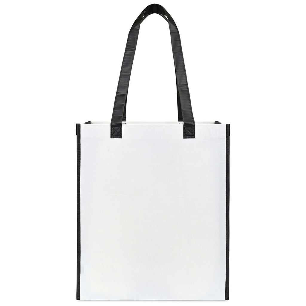 Gemline Black Harlow Laminated Recycled Shopper