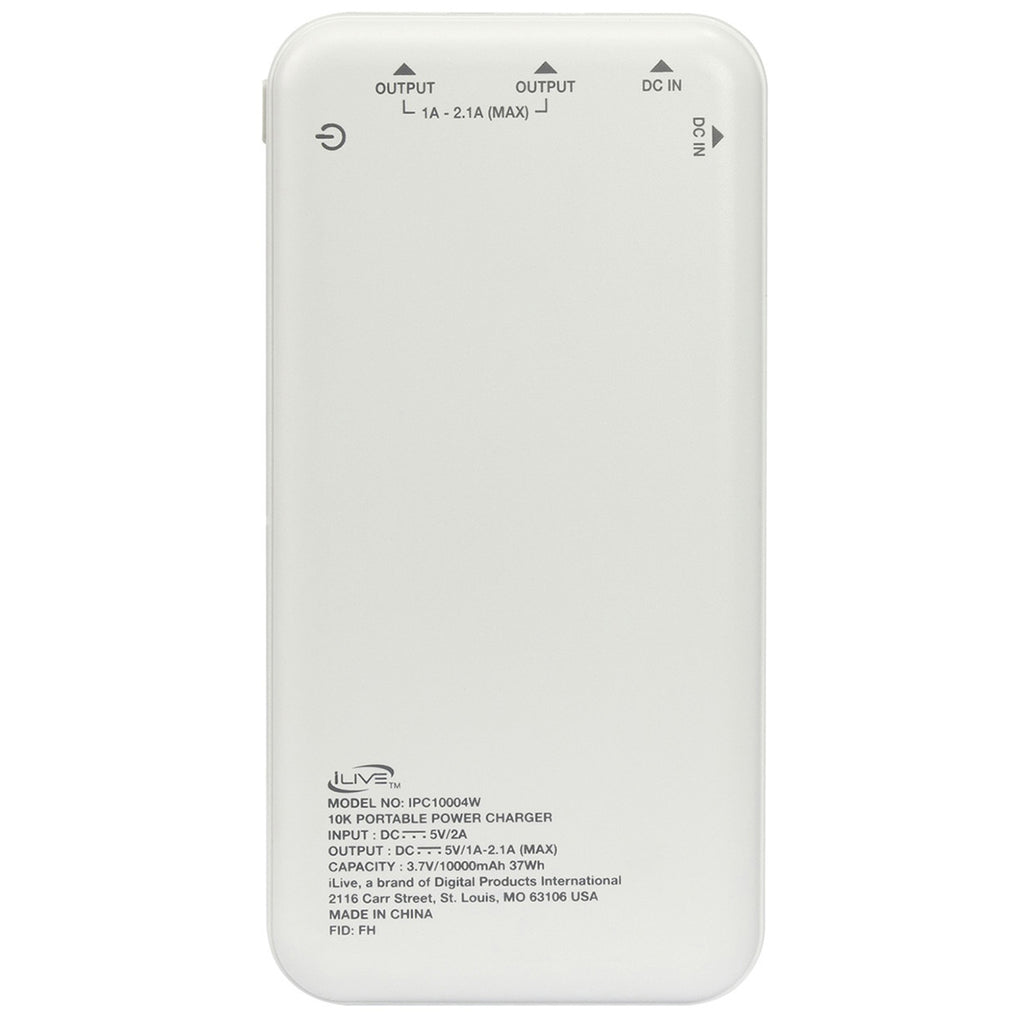 iLive White 10K Power Bank