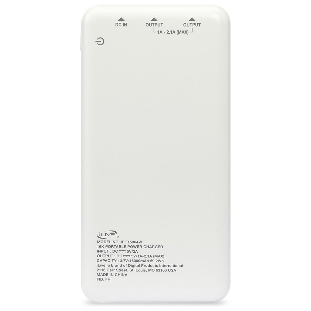 iLive White 16K Power Bank