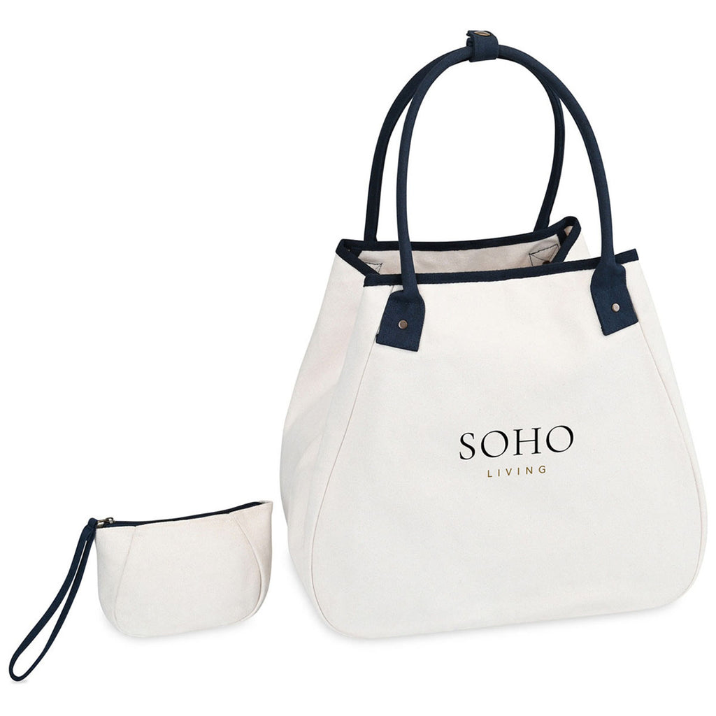 Gemline Navy Market Street Tapered Carryall Tote