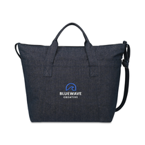 Gemline Indigo Denim Recycled Cotton Weekender Tote - AWARE