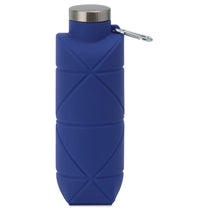 Gemline Royal Blue Clix Collapsible Silicone Bottle w/ Carabiner - 23 Oz.