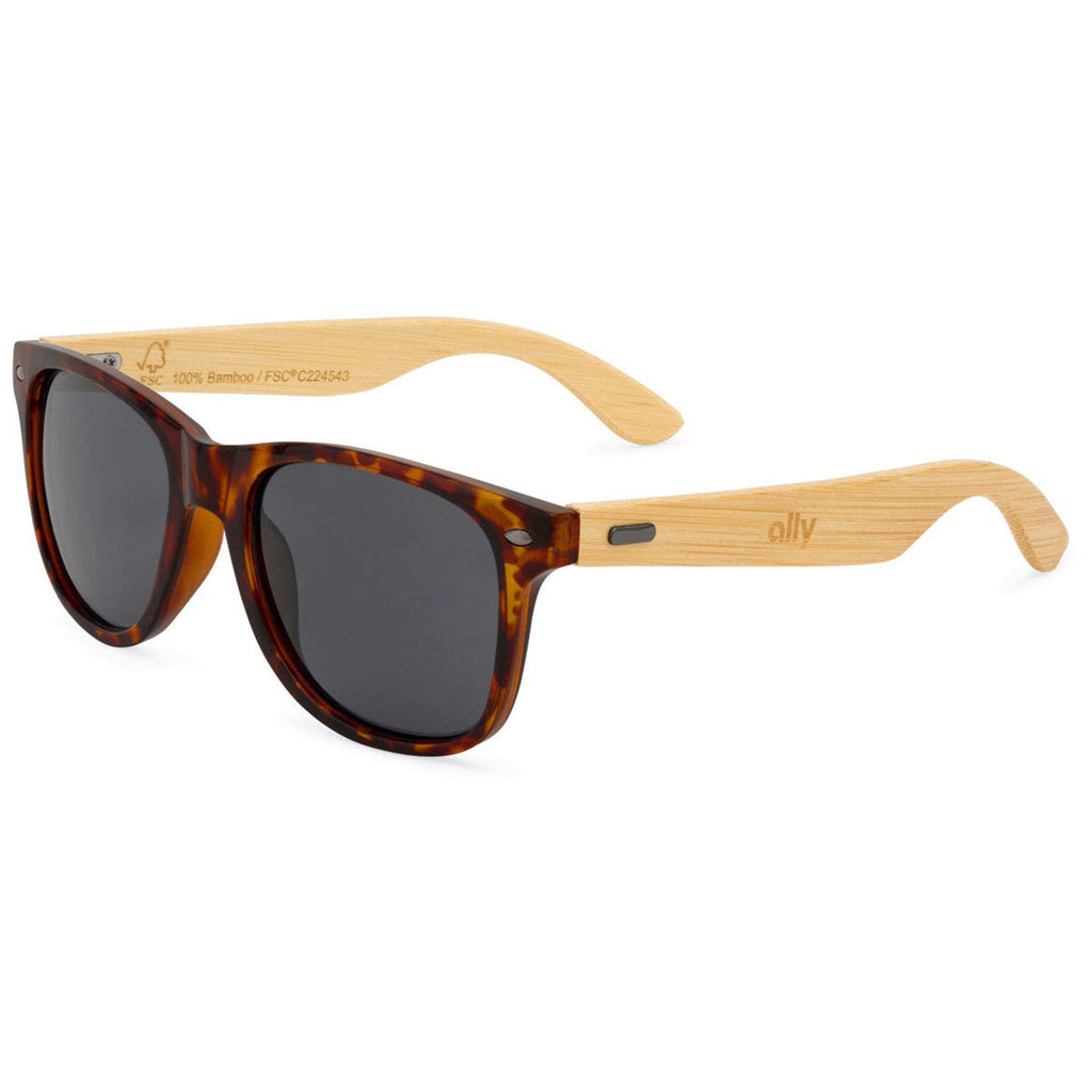 Gemline Black CapeShades Recycled Bamboo Sunglasses Tortoise Frame