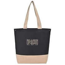 Gemline Black Recycled Cotton Canvas Jute Tote - AWARE