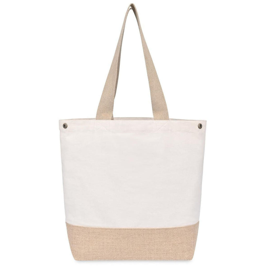 Gemline Natural Recycled Cotton Canvas Jute Tote - AWARE