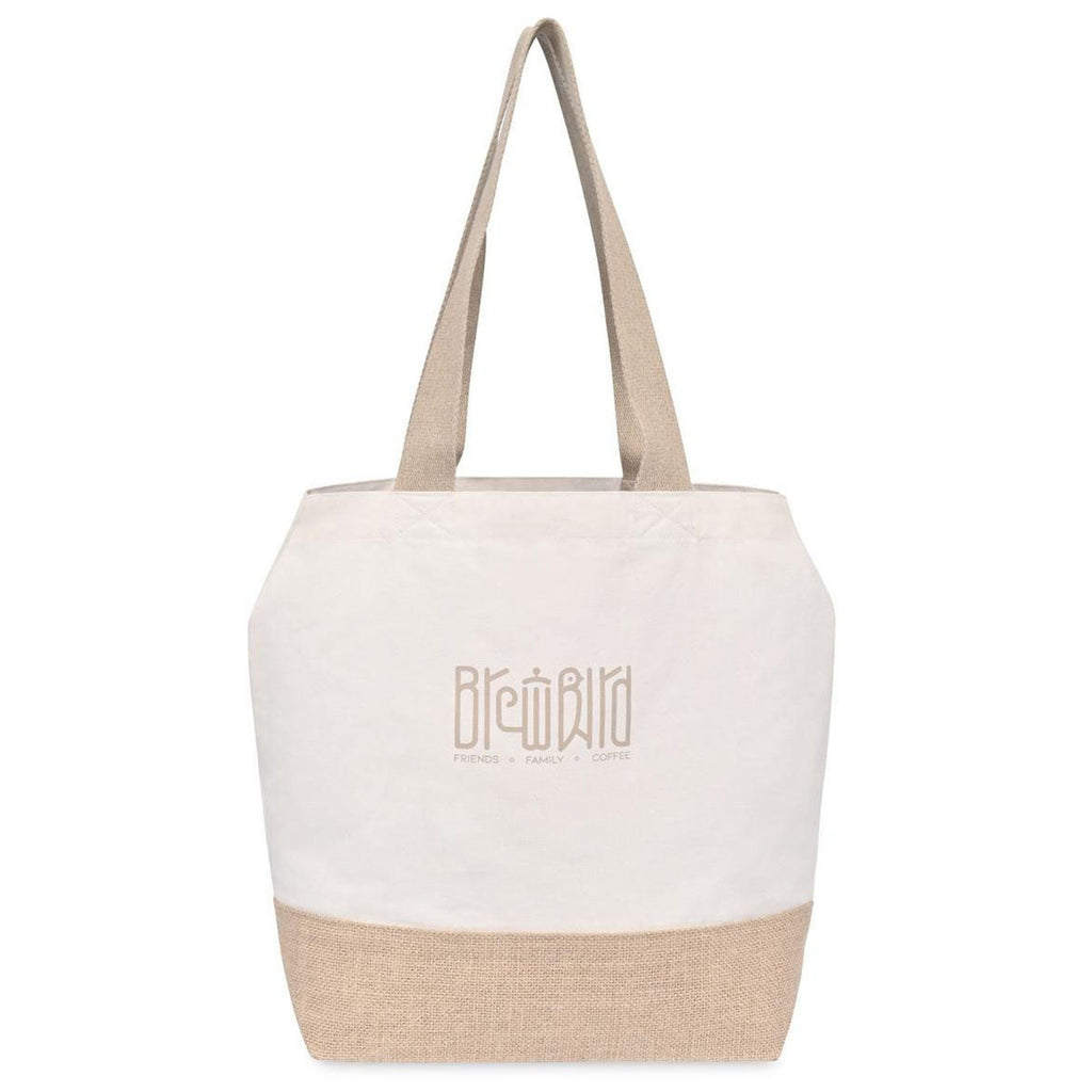 Gemline Natural Recycled Cotton Canvas Jute Tote - AWARE