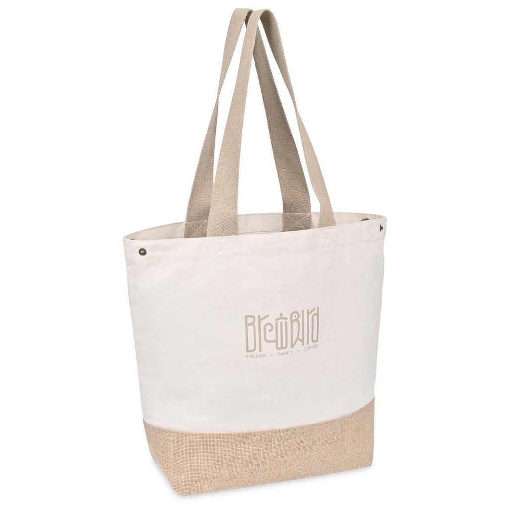 Gemline Natural Recycled Cotton Canvas Jute Tote - AWARE