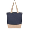 Gemline Navy Recycled Cotton Canvas Jute Tote - AWARE