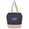 Gemline Navy Recycled Cotton Canvas Jute Tote - AWARE