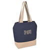 Gemline Navy Recycled Cotton Canvas Jute Tote - AWARE